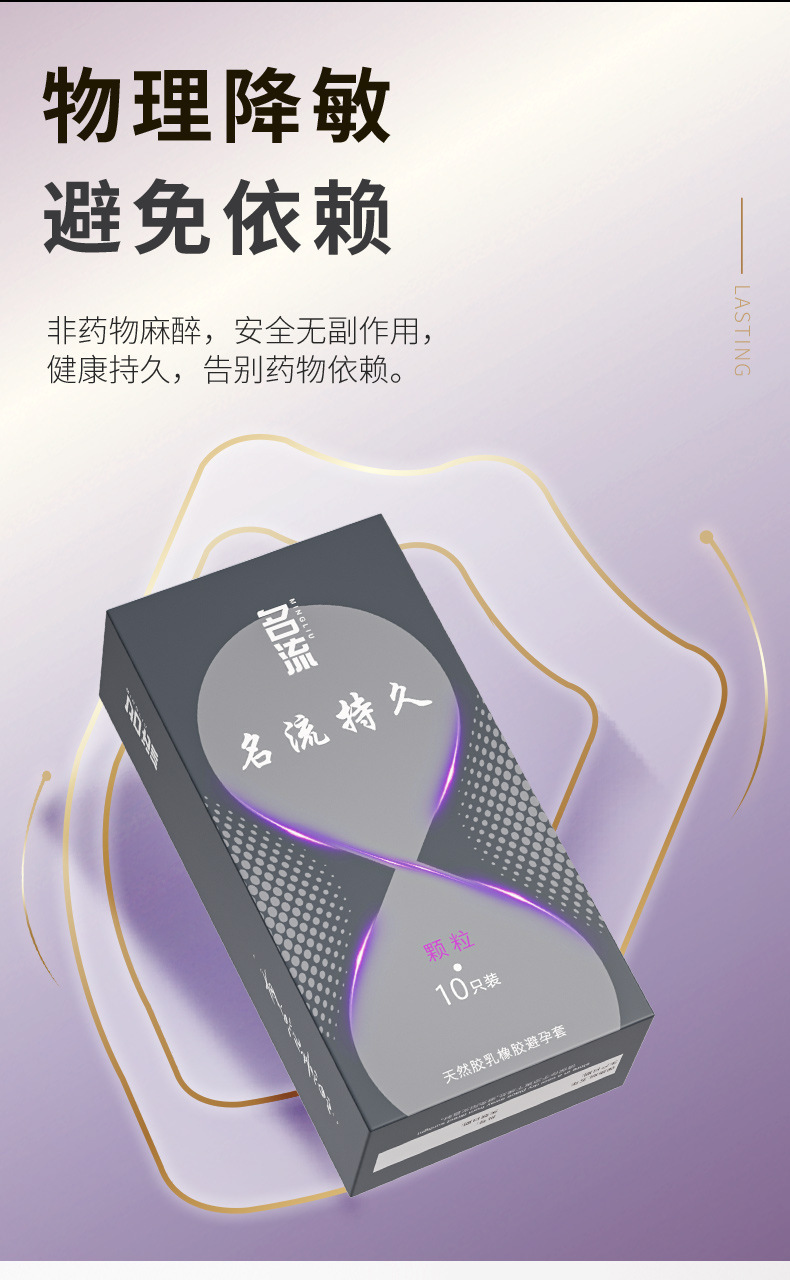 Ultra-Thin Condoms with Particles, 2-Piece Pack, Long-Lasting Fit — detail image 14