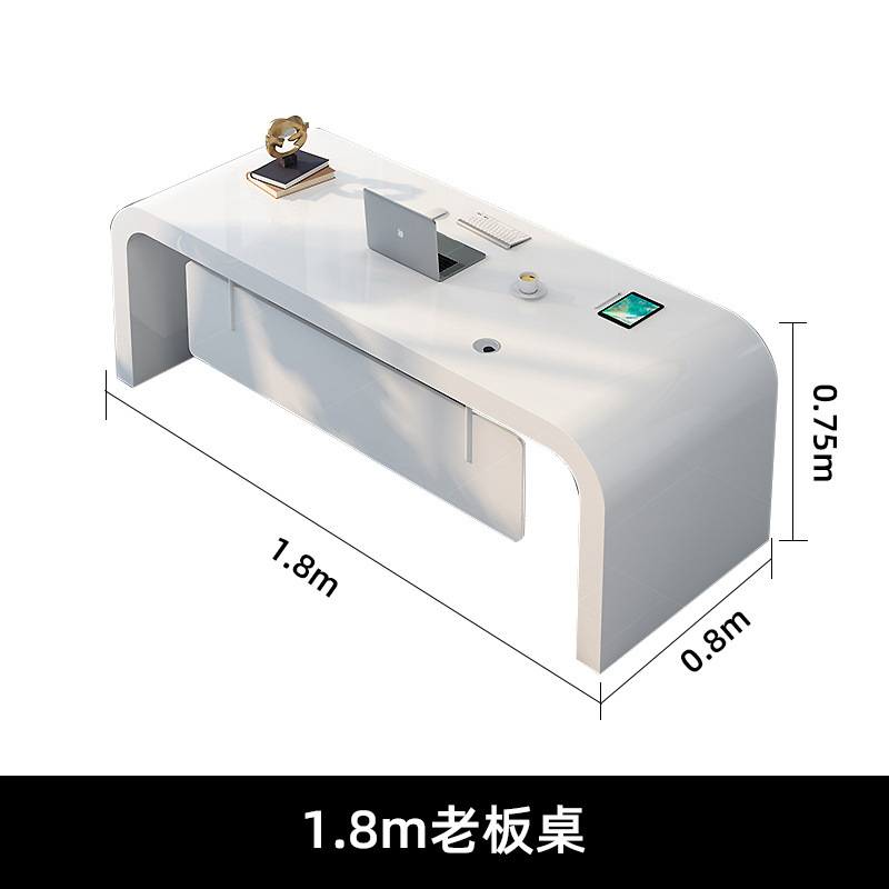上司のテーブルはシンプルで現代的な塗装の大班台ファッションマネージャーの机の家庭用コンピュータのテーブルと椅子の組み合わせです。|undefined