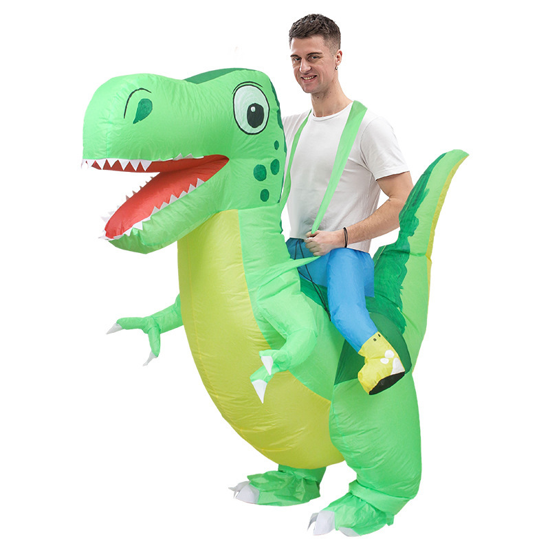 Venta caliente Traje inflable transfronterizo Dinosaurio de Halloween Alien Tyrannosaurus Rex Dress Up Ropa de actuación divertida Decoración de fiesta