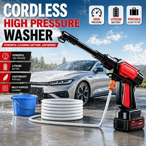 Dai Sheng Wireless Car Washer: A high-pressure water gun for home use, designed for car cleaning. It features a rechargeable, high-capacity lithium battery for powerful water pressure