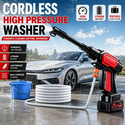 High pressure car wash water gun: for home use, designed for car cleaning.
