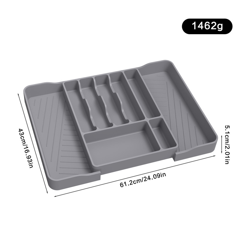 新製品食器トレイ食器整理収納家庭用キッチン伸縮式引き出しシリコン食器収納ボックス|undefined