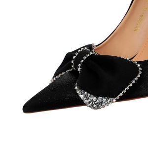 1829-H31 European and American Banquet High Heels Women's Shoes Metal Heels Super High Heels Pointed Silk Diamond B