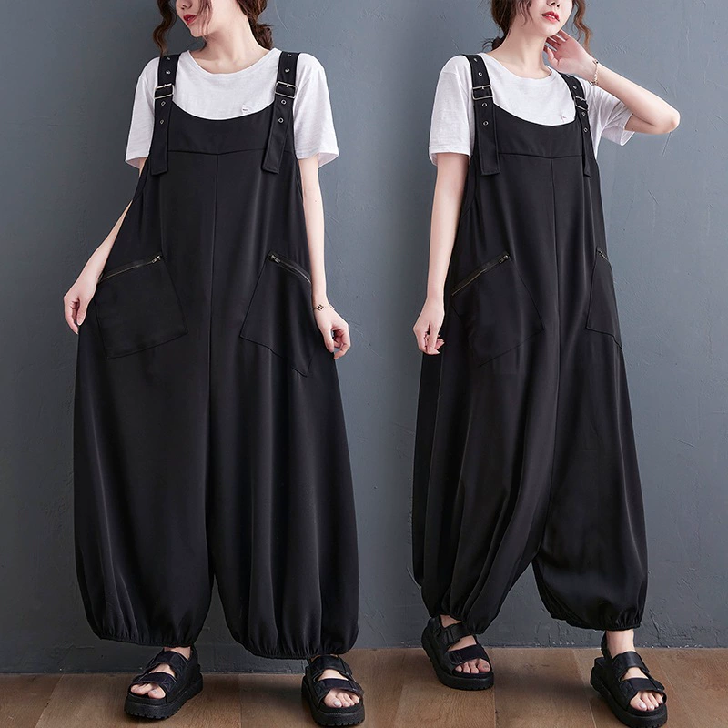 Universal fashionable overall with zipper, plus size, oversize
