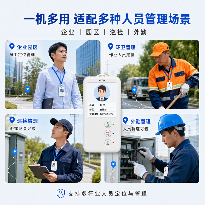 4G Electronic Work Badge Personnel Locator, Smart Positioning for Construction Site Employees, SOS Emergency Call Intercom, Beidou GPS Positioning