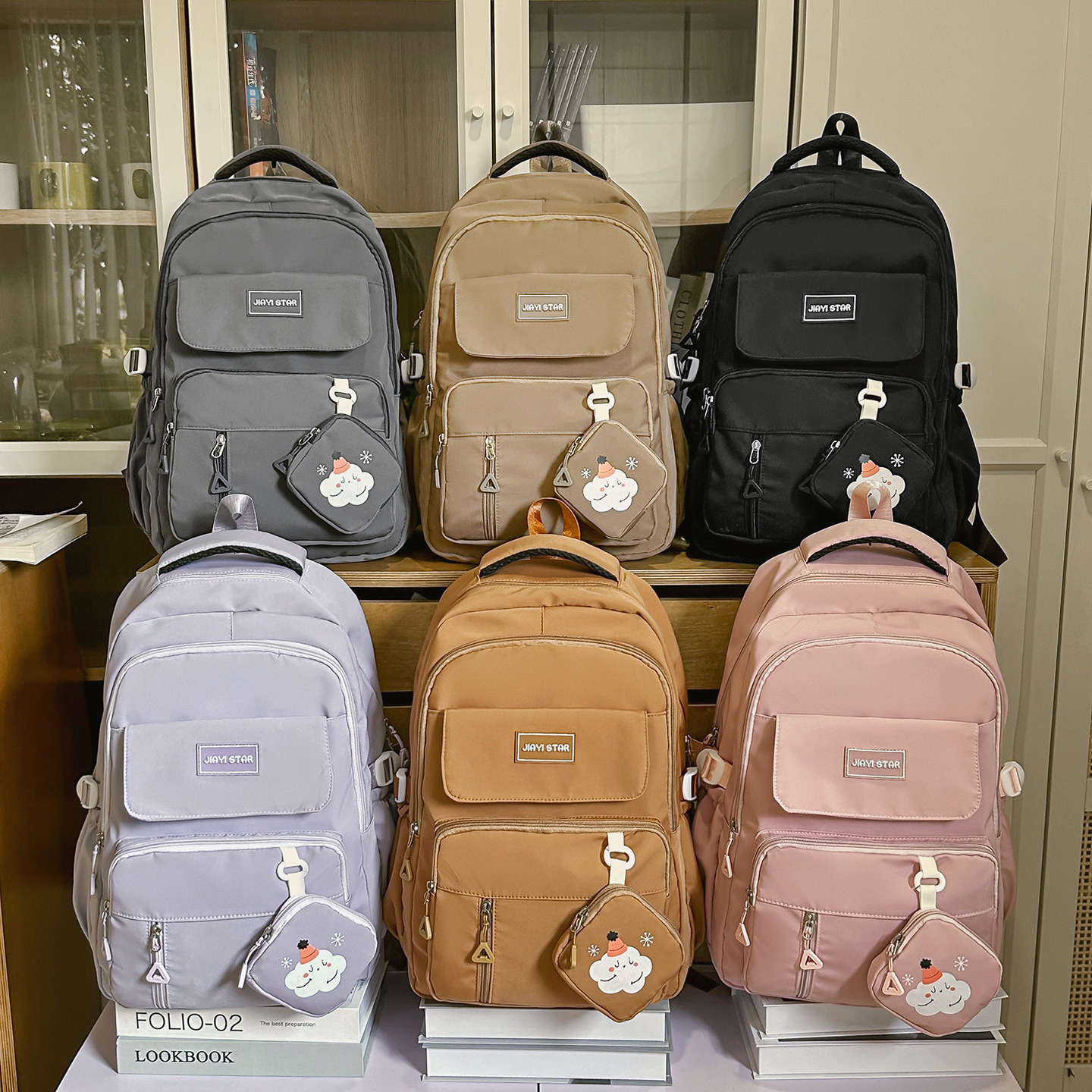 Bolsa de estudiantes JIAYIStar gruesa mochila multifuncional durable coreana bolsa de almacenamiento de computadora