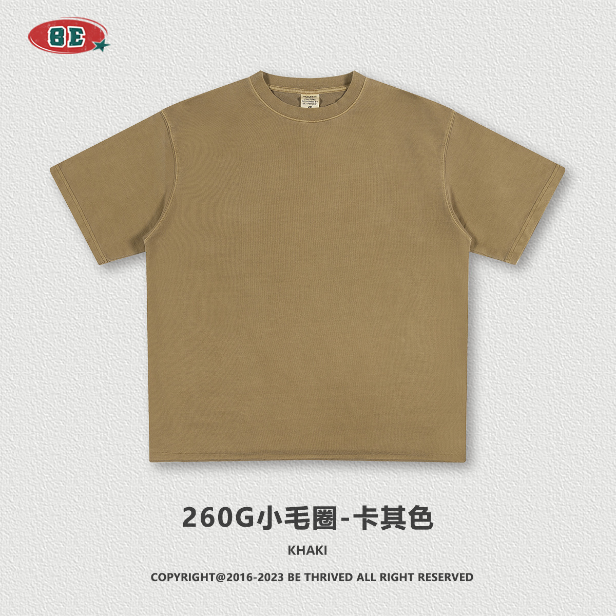 BE ropa de hombre 2025 primavera y verano marca de moda pesada lavado de manga corta adolescente suelto lado suelto camiseta de hombre guapo algodón