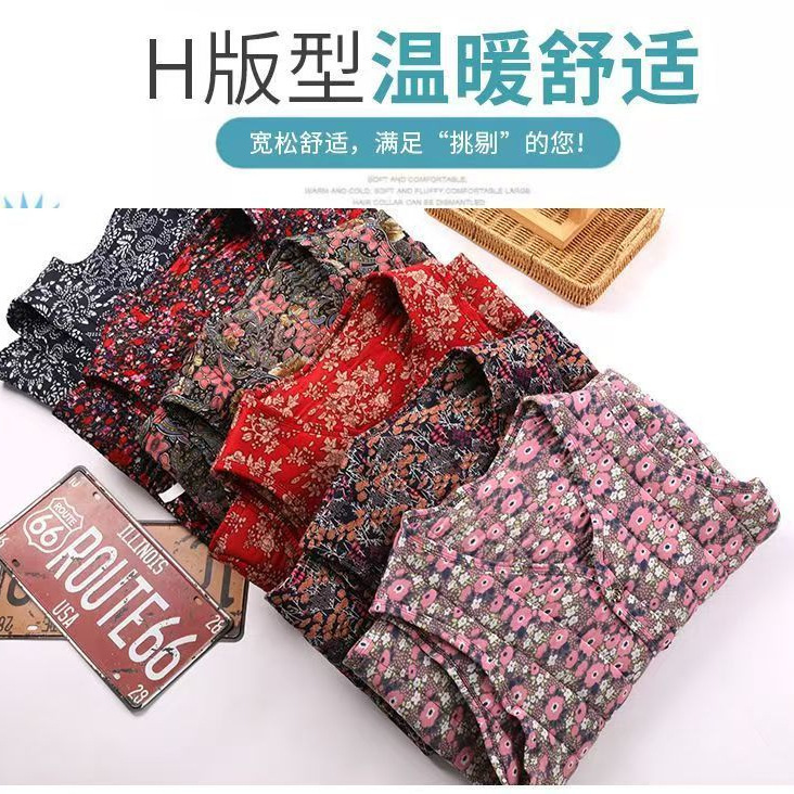 中老年驼绒女马甲加厚加绒保暖冬季老太太坎肩碎花妈妈装碎花马甲|undefined