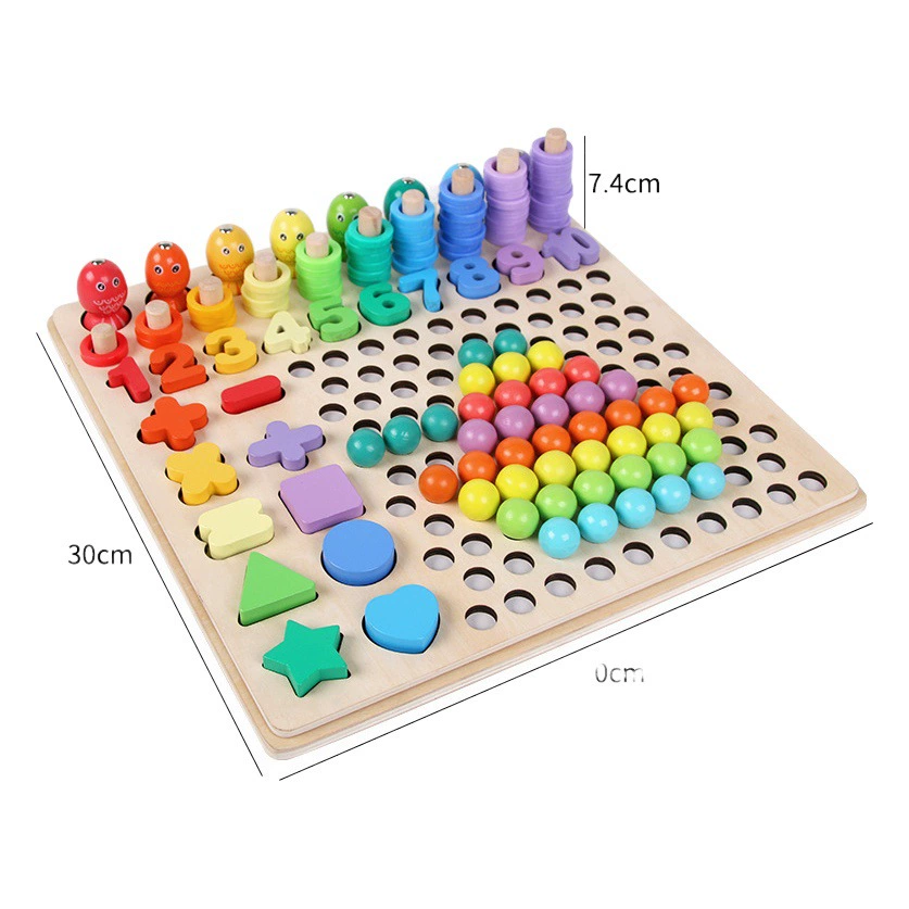 Тринадцать в одном детская рыболовная клипса бусины Цифровая форма головоломка логарифмическая доска детские развивающие Игрушки для раннего развития Монтессори