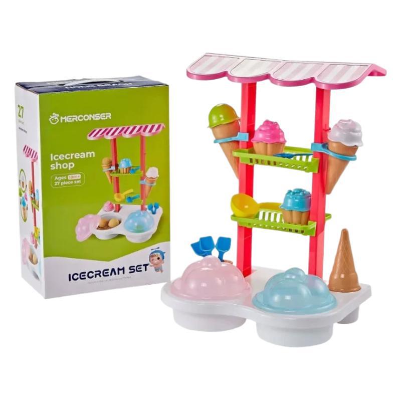 Helado, energía espacial, juego transfronterizo, arena, nieve, cono de barro de colores, molde de cuchara de helado, juguete de agua en la playa