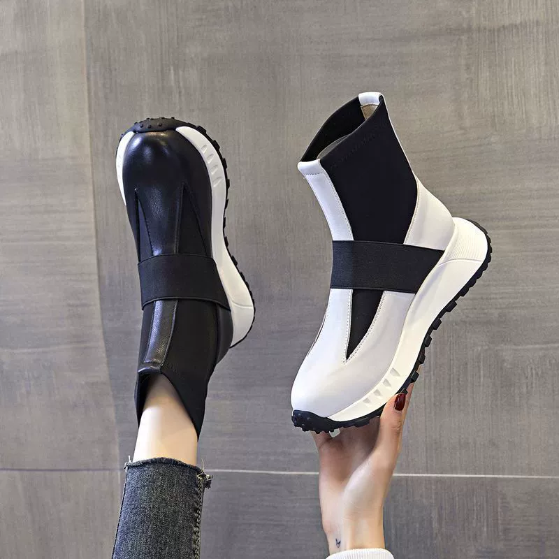 Ботинки Martin женские 2023 новые осенние модные короткие сапоги в британском стиле толстые повседневные тонкие плоские весенне-осенние одиночные сапоги