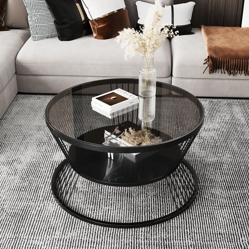 Red famosa moderna italiana Changhong tabla de té de vidrio temperado pequeña sala de estar redonda mini mesas domésticas minimalistas