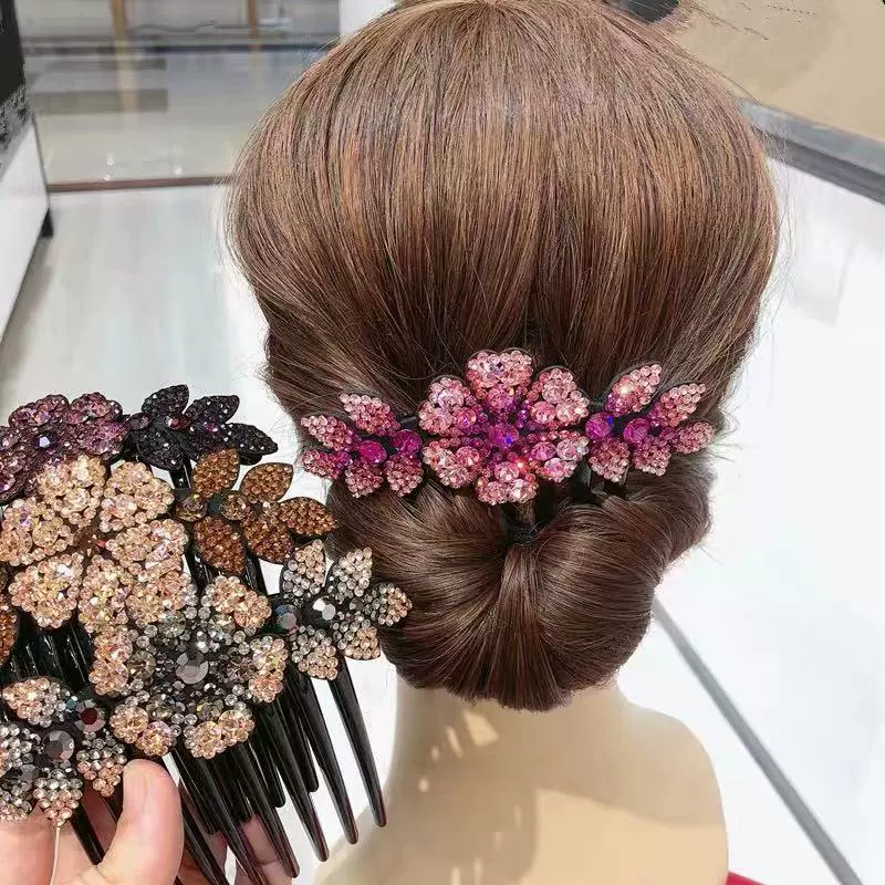 Hair accessory, brush, hairgrip, cute ponytail, Korean style, flowered