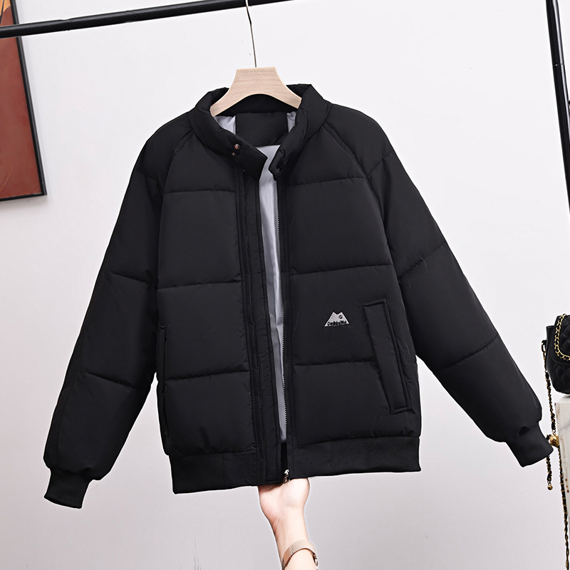 American retro algodón ropa de algodón mujer cuello corto suelto engrosado chaqueta caliente de invierno chaqueta