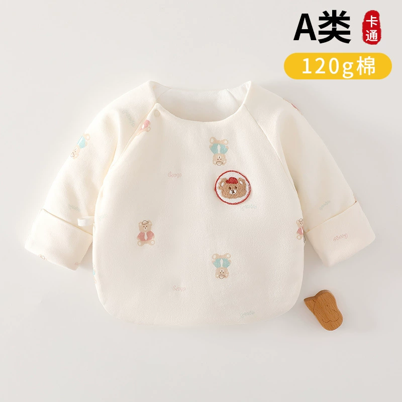 Осенний и зимний новорожденный без костей 120 г хлопчатобумажная полуспинка одежда для новорожденных теплая детская одежда