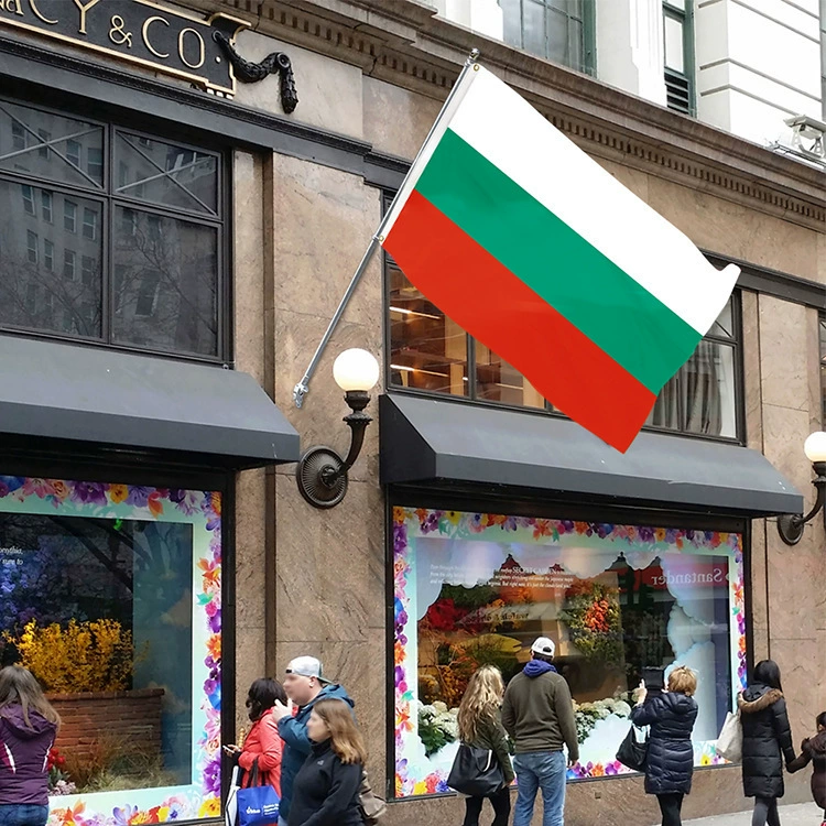 Флаг Болгарии 90×150 см, полиэстер, 3×5 фт, для улицы на напольном держателе, в наличии