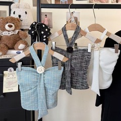 純粋な欲望のギャルの新型の美背の小さい香風の立体の小さい花は首のメリヤスのベストの女性の修身の短い上着を掛けます。