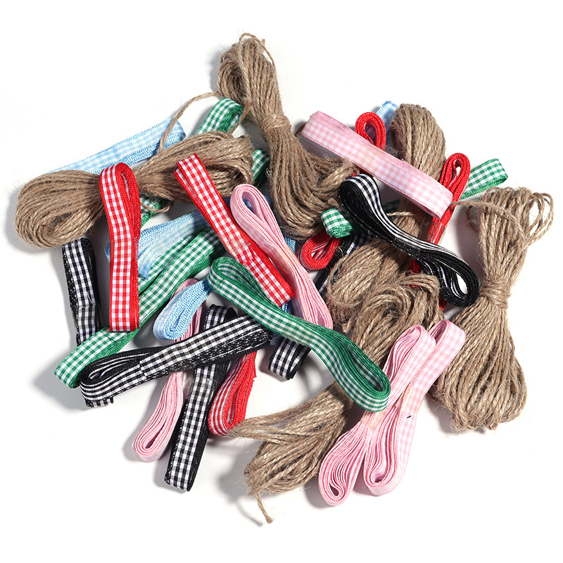5-15m麻绳2mm粗diy手工编织 2m一捆格子丝带苏格兰英伦蝴蝶结辅料