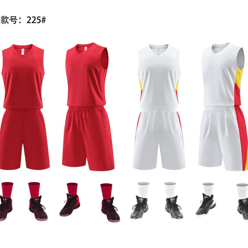 New Chinese team narrow shoulder basketball uniform suit summer men's competition uniform vest printable embroidery 225