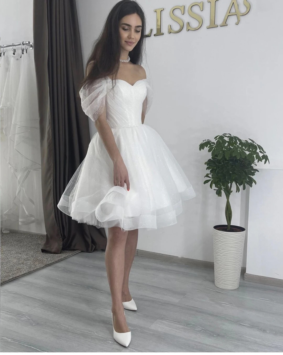 Women's Clothing 2024 new style light wedding dress one shoulder super fairy slim princess puffy skirt go out gauze forest travel wedding dress_voghion.com