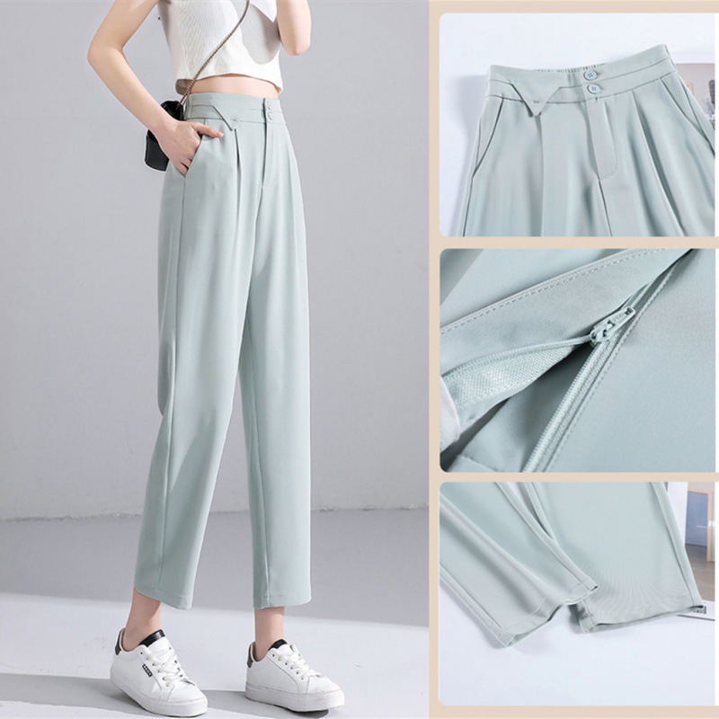 Borneol Suit pants 2022 spring and autumn Paige Drape Thin section Feet Cigarette pants Haren pants Carrot pants Ninth pants