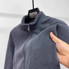 2025秋冬男立领拉链开衫外套秋冬季男装加厚保暖摇粒绒纯色夹克