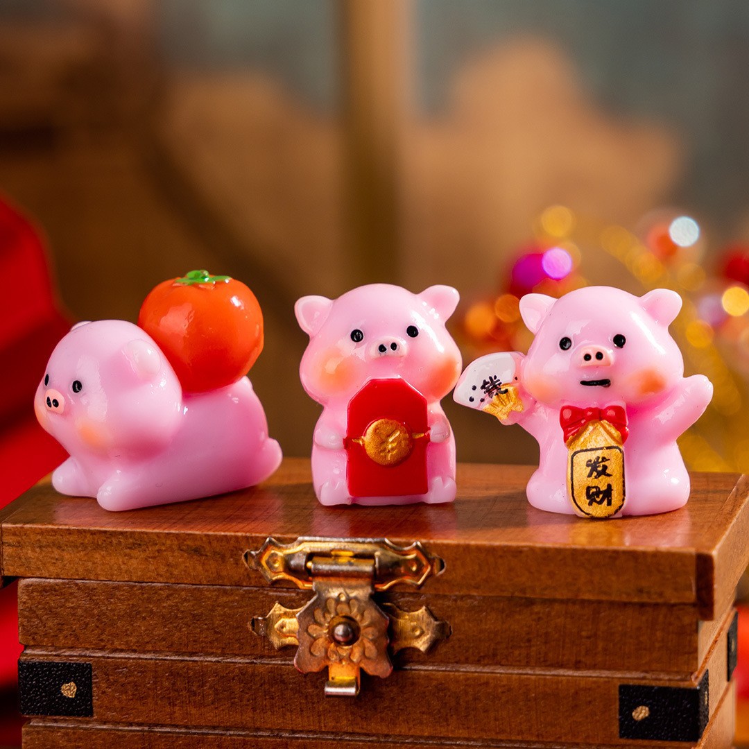 행운의 돼지 단색 혼합