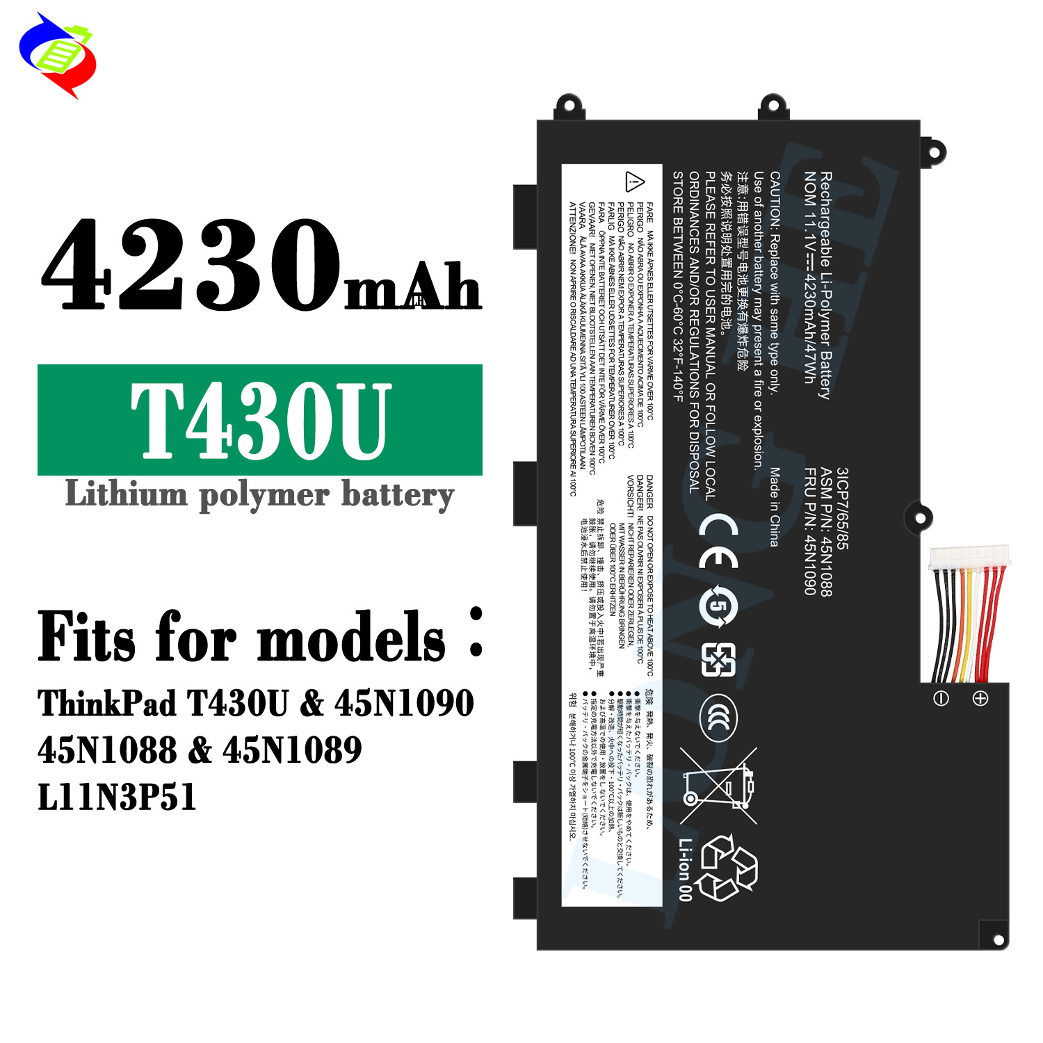 适用于联想ThinkPad T430U/45N1090/45N1088笔记本电池T430U批发