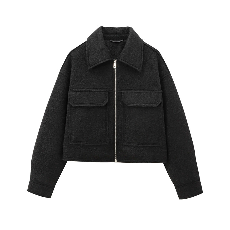Jacket with zipper, for import, European style