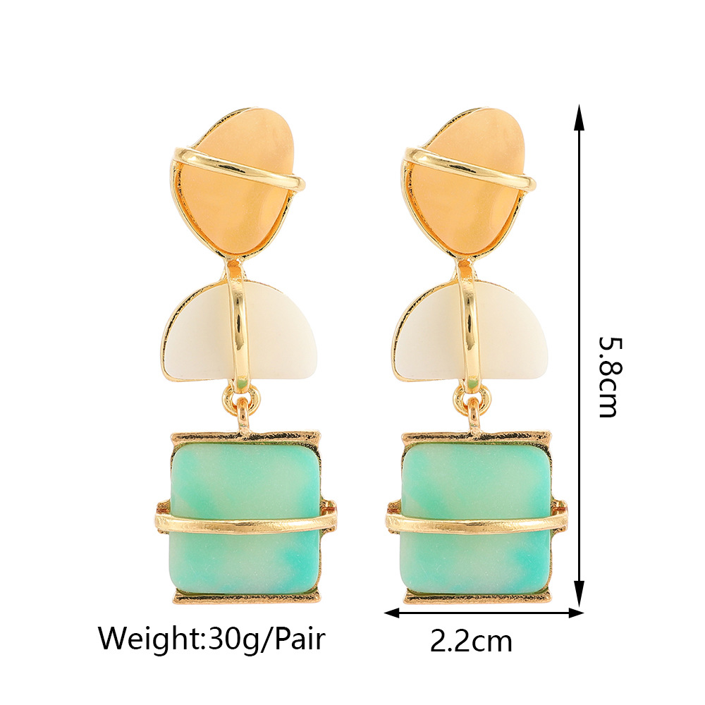 1 Pair Simple Style Square Rhinestone Inlay Rhinestones Women's Drop Earrings display picture 1