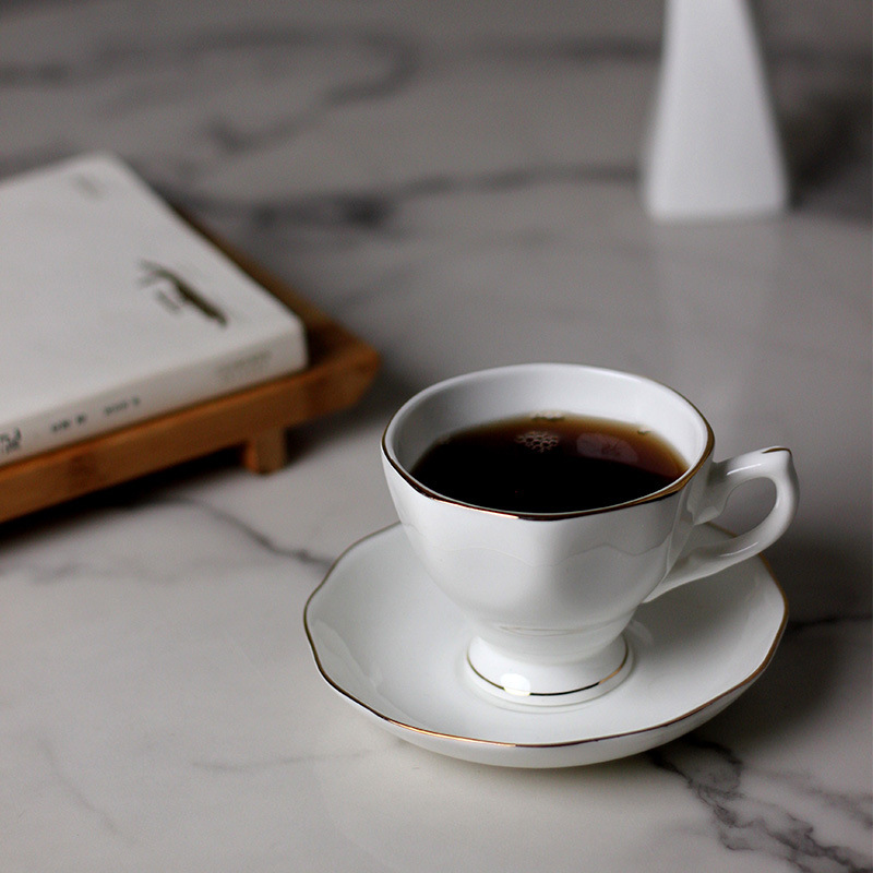Ceramic Coffee Cup Afternoon Tea Cup Ins Style Bone China Coffee Cup and Saucer Latte Cup Can Be Printed with Logo and Gold Gift Box Ceramic Coffee Cup Afternoon Tea Cup Ins Style Bone China Coffee Cup and Saucer Latte Cup Can Be Printed with Logo and Gold Gift Box