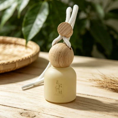 Car hanging bottle, solid color matte diffuser - a-bright-future-lies-ahead-white-rope-cap-bullet-shaped-empty-bottle-10ml