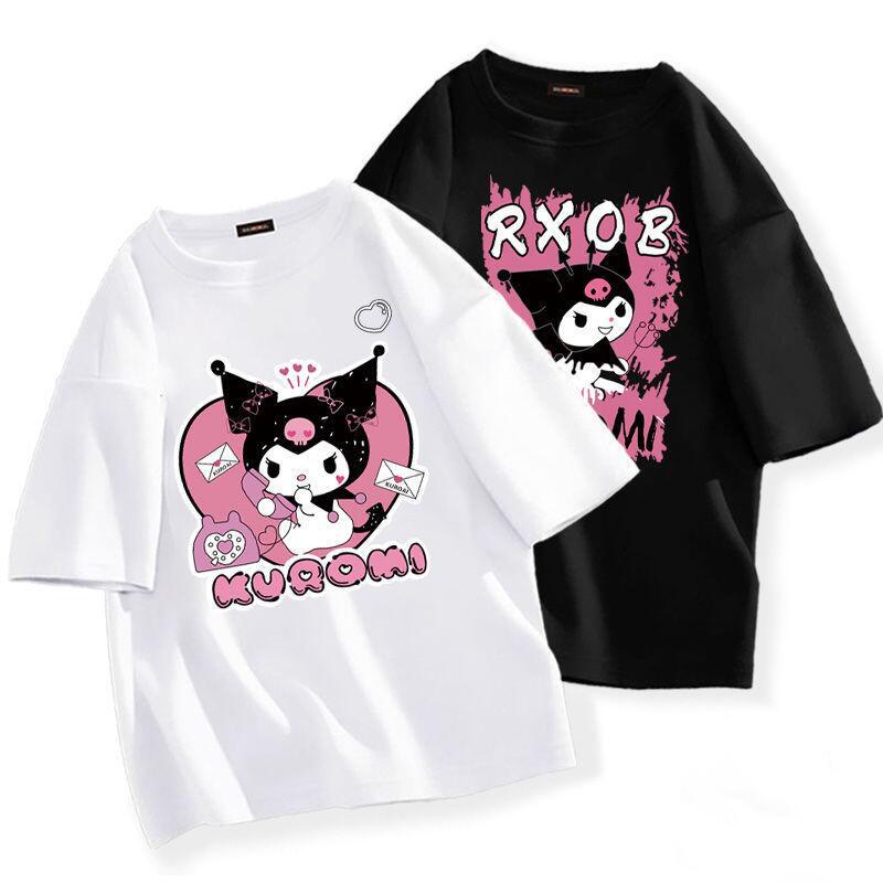 [Kawaii Sanrio Kuromi T-shirt Cute Anime Cartoon Lovers' Pure]