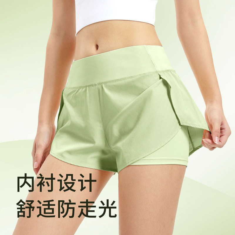 Summer Sports Shorts for Women, Two-In-One Design, Anti-Exposure, Quick-Drying Running Shorts, Breathable Yoga Fitness Pants, Cross-Border Hot Sale Summer Sports Shorts for Women, Two-In-One Design, Anti-Exposure, Quick-Drying Running Shorts, Breathable Yoga Fitness Pants, Cross-Border Hot Sale