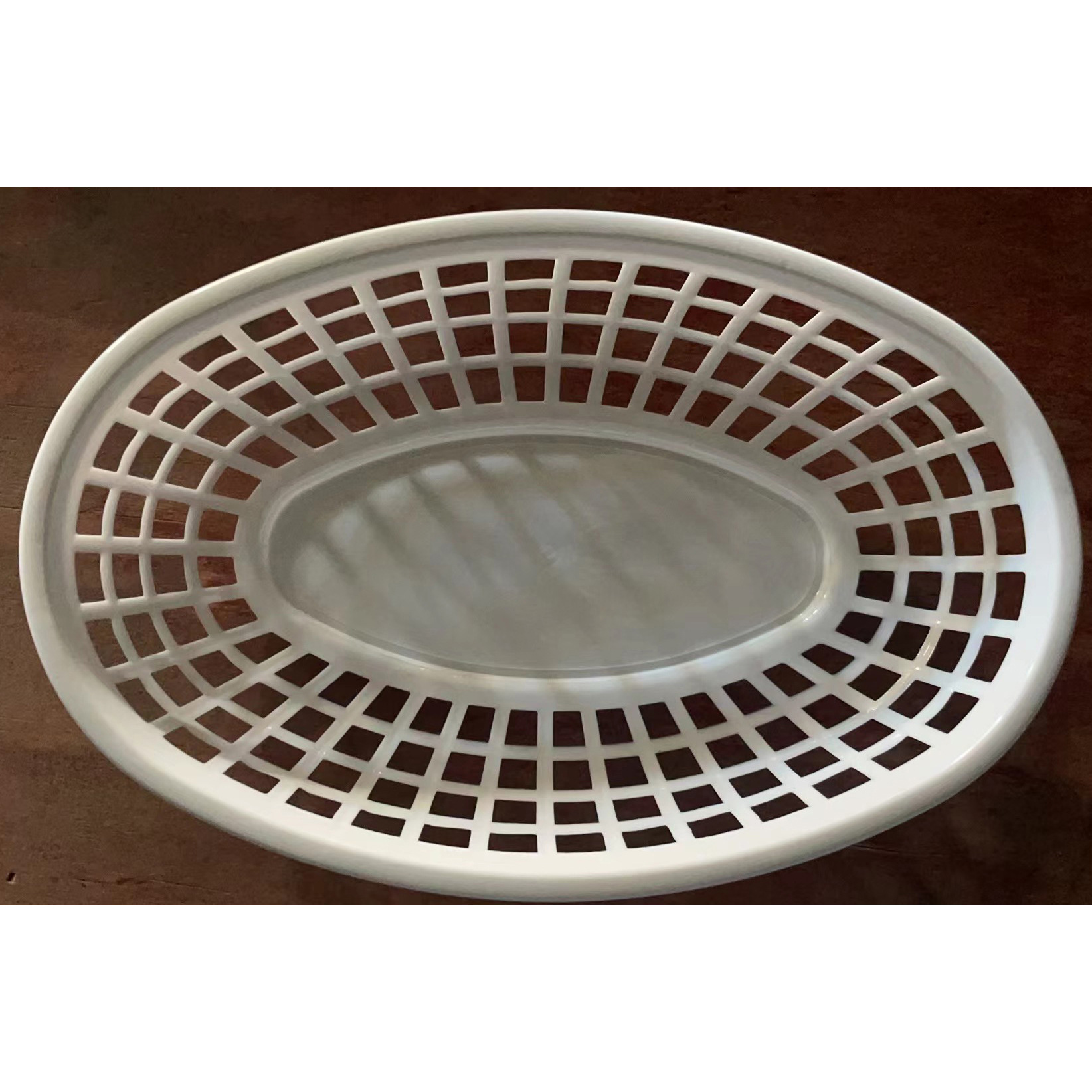 Cesta de pollo frito y patatas fritas, cesta de hamburguesas, merienda de té de la tarde, cesta de plástico ovalada, cesta de comida para fiestas, recortada