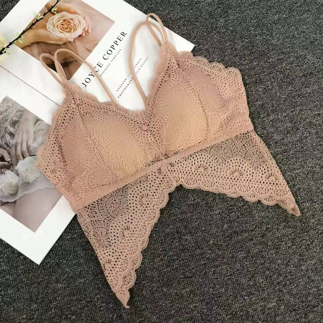 Nuevo encaje de alta calidad, chaleco de dama sin anillo de acero, bra de yoga, ropa interior deportiva de chicas, al por mayor.