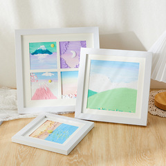Oil pastel photo frame wholesale 10*10cm painting decorative frame DIY frame square 6 8 inches 4 9 square grid