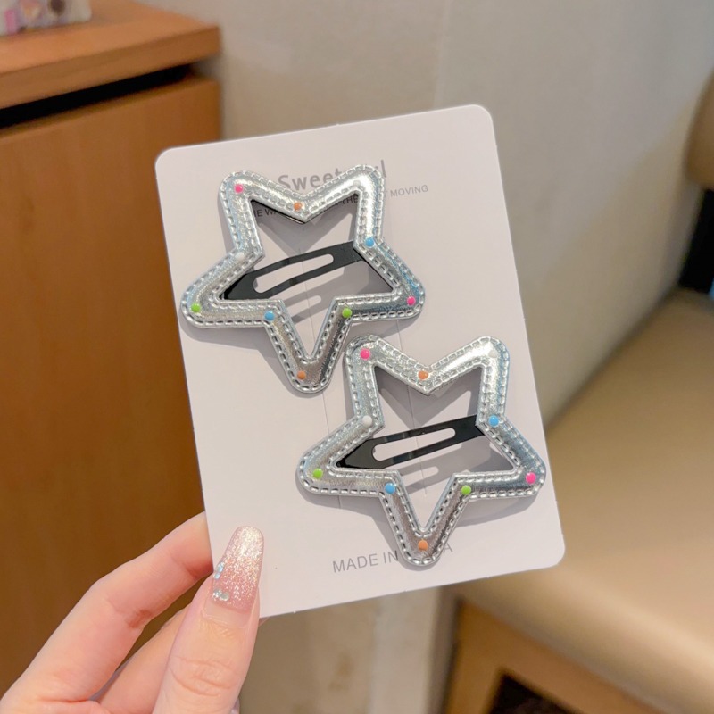 Punto de onda de color nubes clip de cabello para niños corteza plateada clip de cabello para niñas clip de frangeo lateral clip de cabello dulce clip de cabello BB