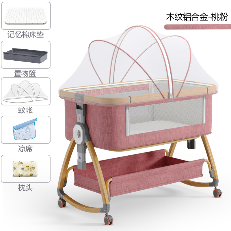 Cuna de bebé recién nacido cama costura Cama grande Baby Shaker BB cama de los niños cuna cama multifuncional móvil plegable