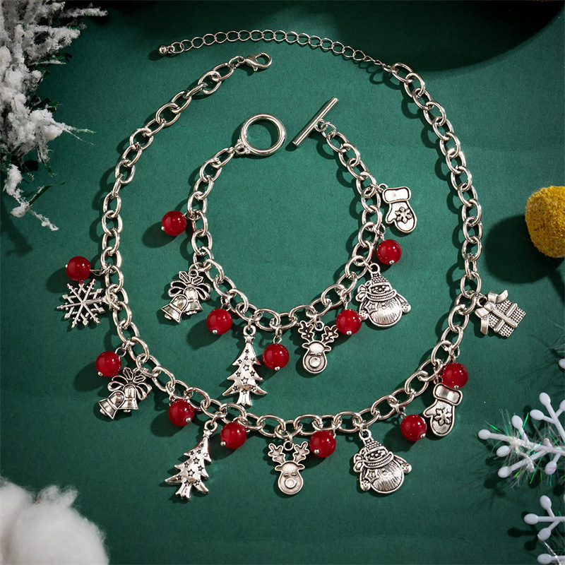 Versatile Element Pendant Christmas Tree Bell Snowman Bracelet, Necklace_voghion.com
