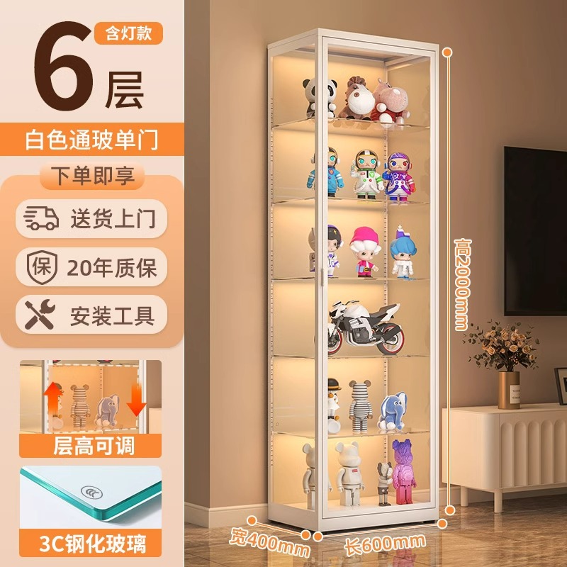 Gabinete de exhibición casero hecho a mano puerta de vidrio a prueba de polvo Gabinete de almacenamiento de libros Gabinete de exhibición de vinos Gabinete de almacenamiento de juguetes