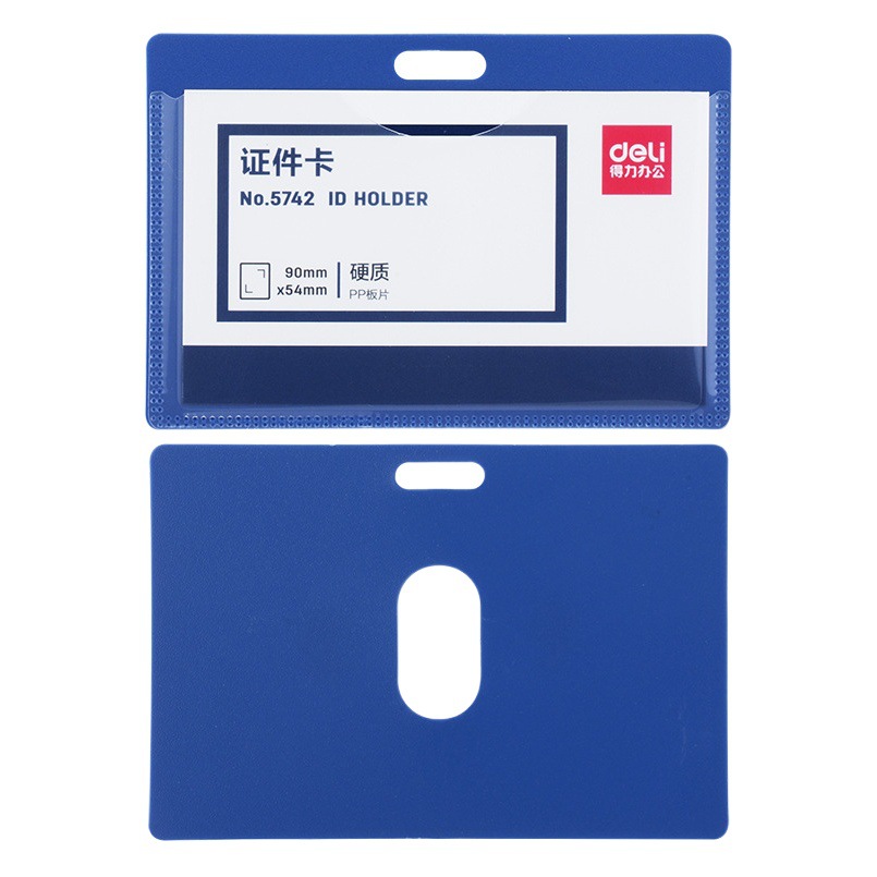 Deli 5742 titular de la tarjeta de identificación tarjeta de trabajo insignia del empleado con cordón titular de la tarjeta de trabajo titular de la tarjeta impermeable image 1