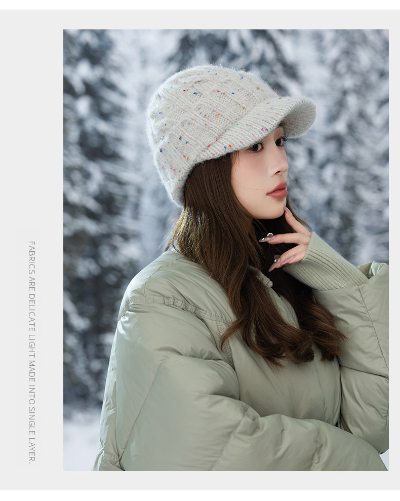 Warm Men's Sequin Duckbill Cap With Ear Protection For Winter_voghion.com