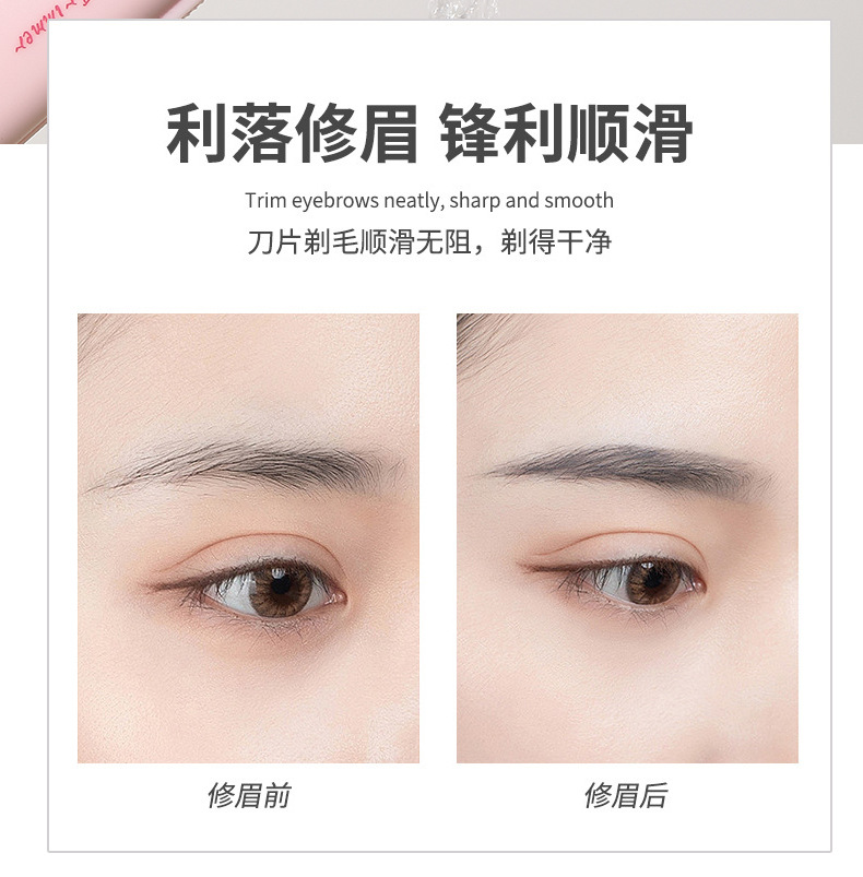 LMLTOP telescopic eyebrow trimmer 2 pieces, stainless steel macro with protective net, can be stored eyebrow trimmer LLT40 undefined