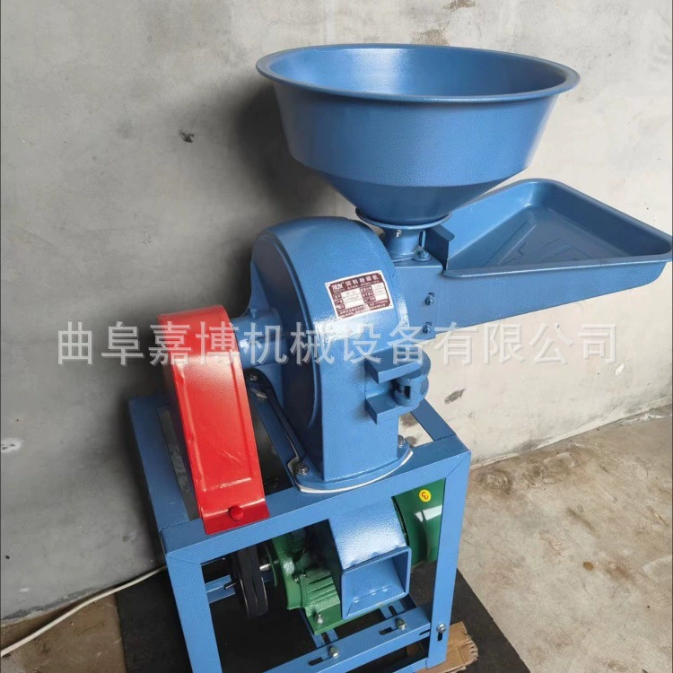 Самовсасывающая мельница для кукурузных зубов, маленькая дробилка для клейкого риса с двойным горлышком, мельница для сухой и влажной пищевой пищи, регулируемая толщина