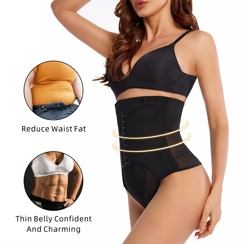 Cross-border European and American large-size high-waisted tummy-tightening pants, corset butt-lifting pants, butt-exposing thongs, postpartum body-shaping underwear