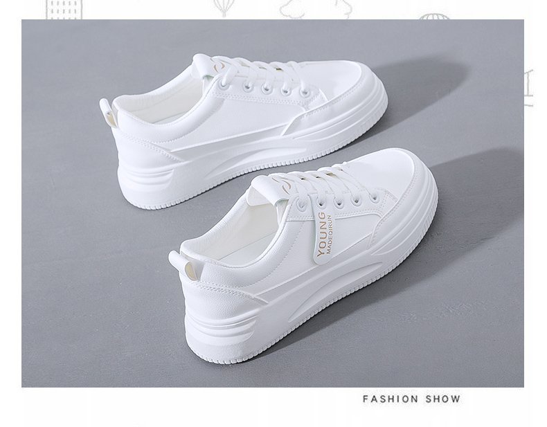 Little White Shoes Women's Ins Tide 2025 Versatile Fashion Board Shoes Student Muffin Flat-bottomed Casual Sports Shoes_voghion.com
