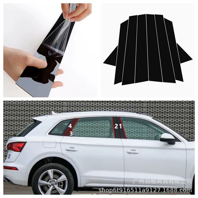Şüşə kənarı xromları/moldingləri, Audi Q2L Q3 Q5 Q7 - glossy-black-18-21-audi-q5l-8pcs