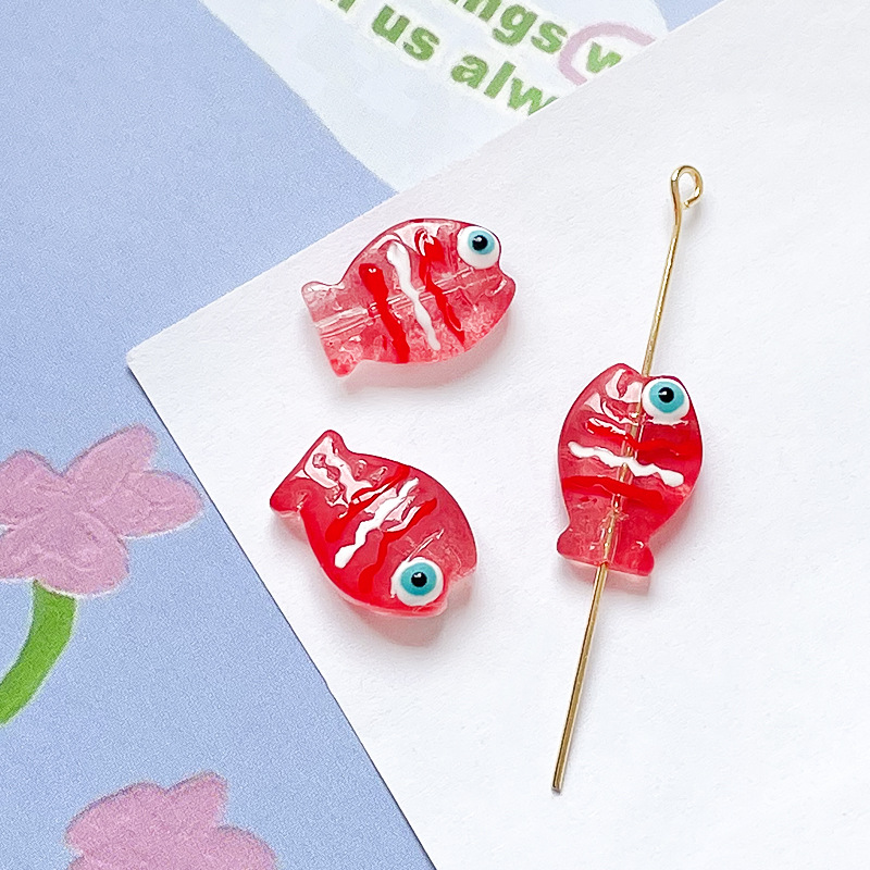 5g Weight Beads Jewelry Making Type DIY Ornament Accessories Classification 1 Piece Quantity Glass, glass Material Fish Pattern All Seasons Season Cute Style 1 Piece Glass Glass Fish DIY Ornament Accessories Beads 9