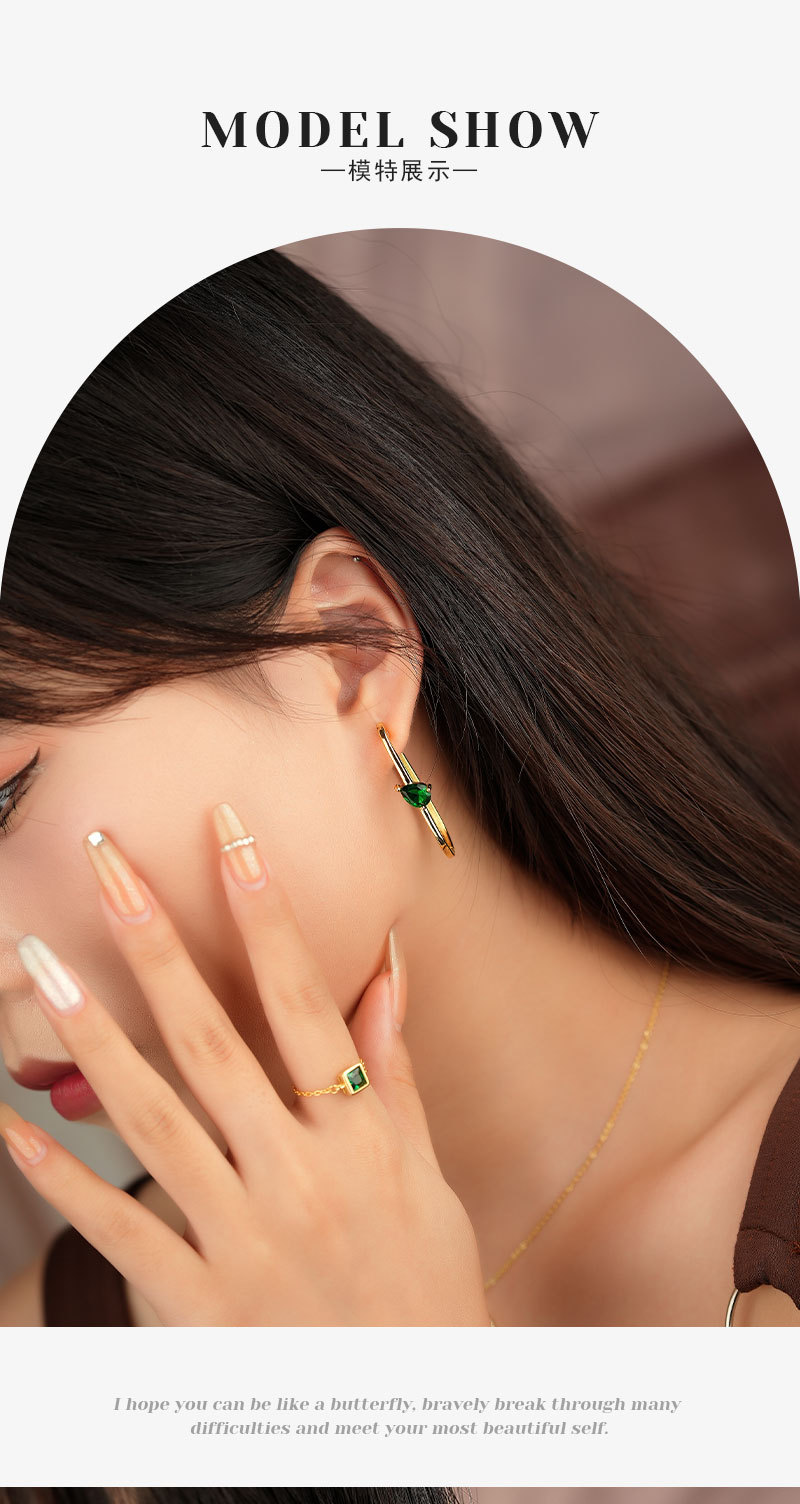 Fashion Geometric Copper Plating Zircon Earrings 1 Pair